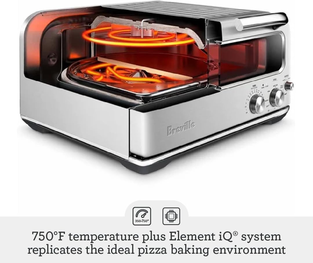 image:imageBreville BPZ820BSS Smart Oven Pizzaiolo Countertop Pizza Maker Brushed Stainless SteelBrushed Stainless Steel