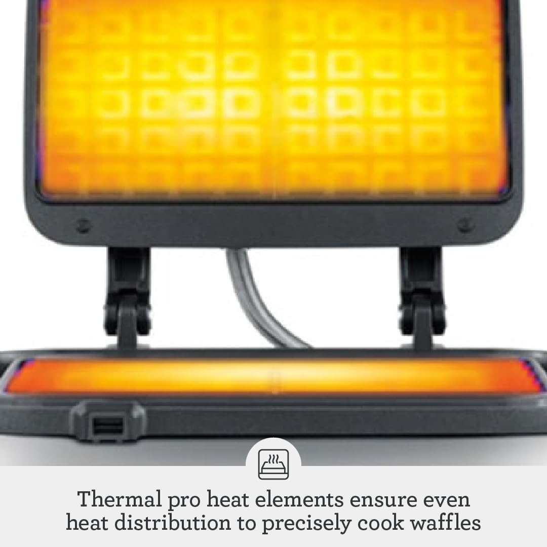 image:imageBreville BWM604BSS Smart Square Waffle Maker 4 Slice Capacity Brushed Stainless Steel