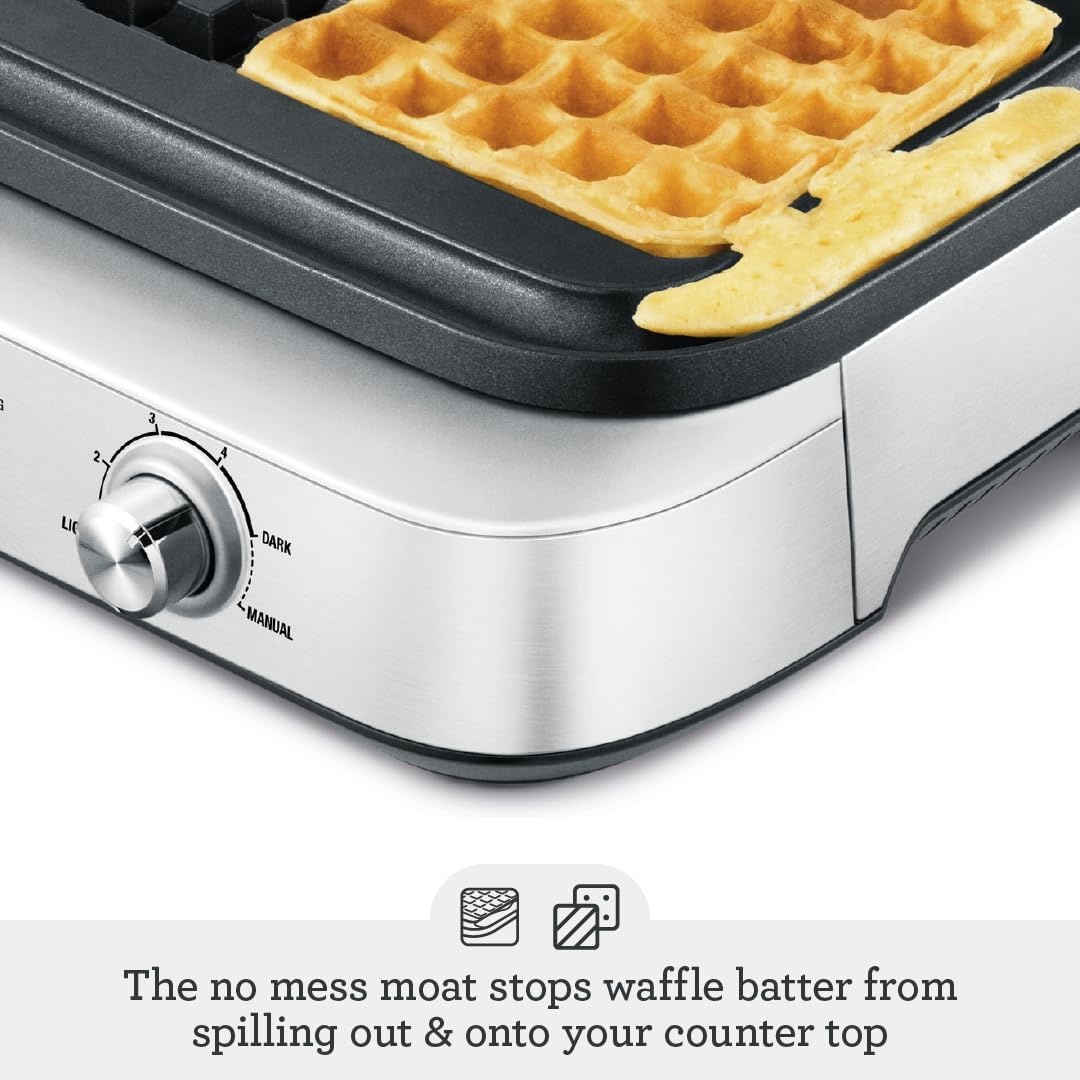 image:imageBreville BWM604BSS Smart Square Waffle Maker 4 Slice Capacity Brushed Stainless Steel