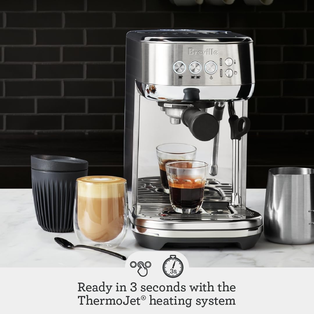 image:imageBreville Bambino Plus Espresso Machine BES500BSS Brushed Stainless SteelBrushed Stainless Steel