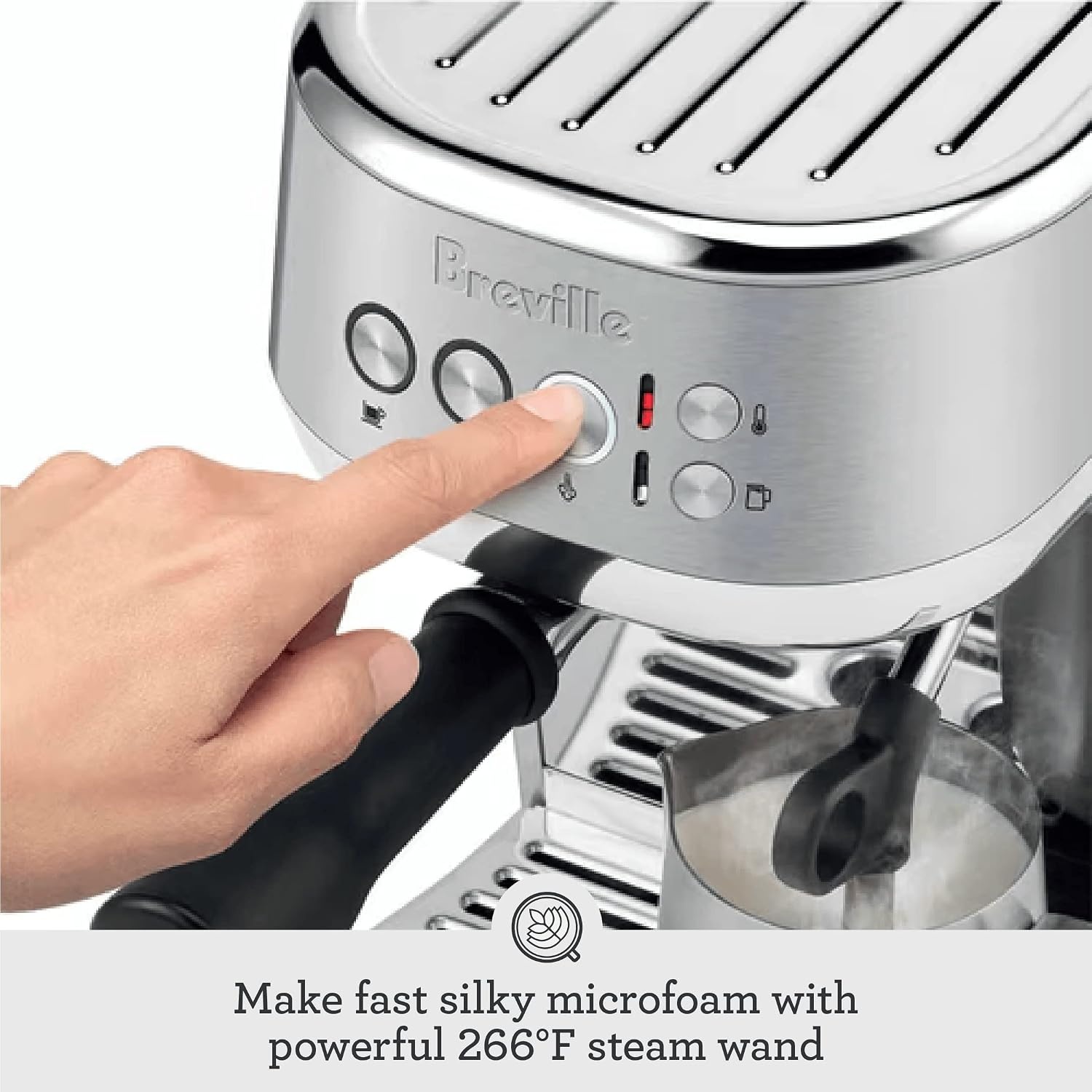 image:imageBreville Bambino Plus Espresso Machine BES500BSS Brushed Stainless SteelBrushed Stainless Steel