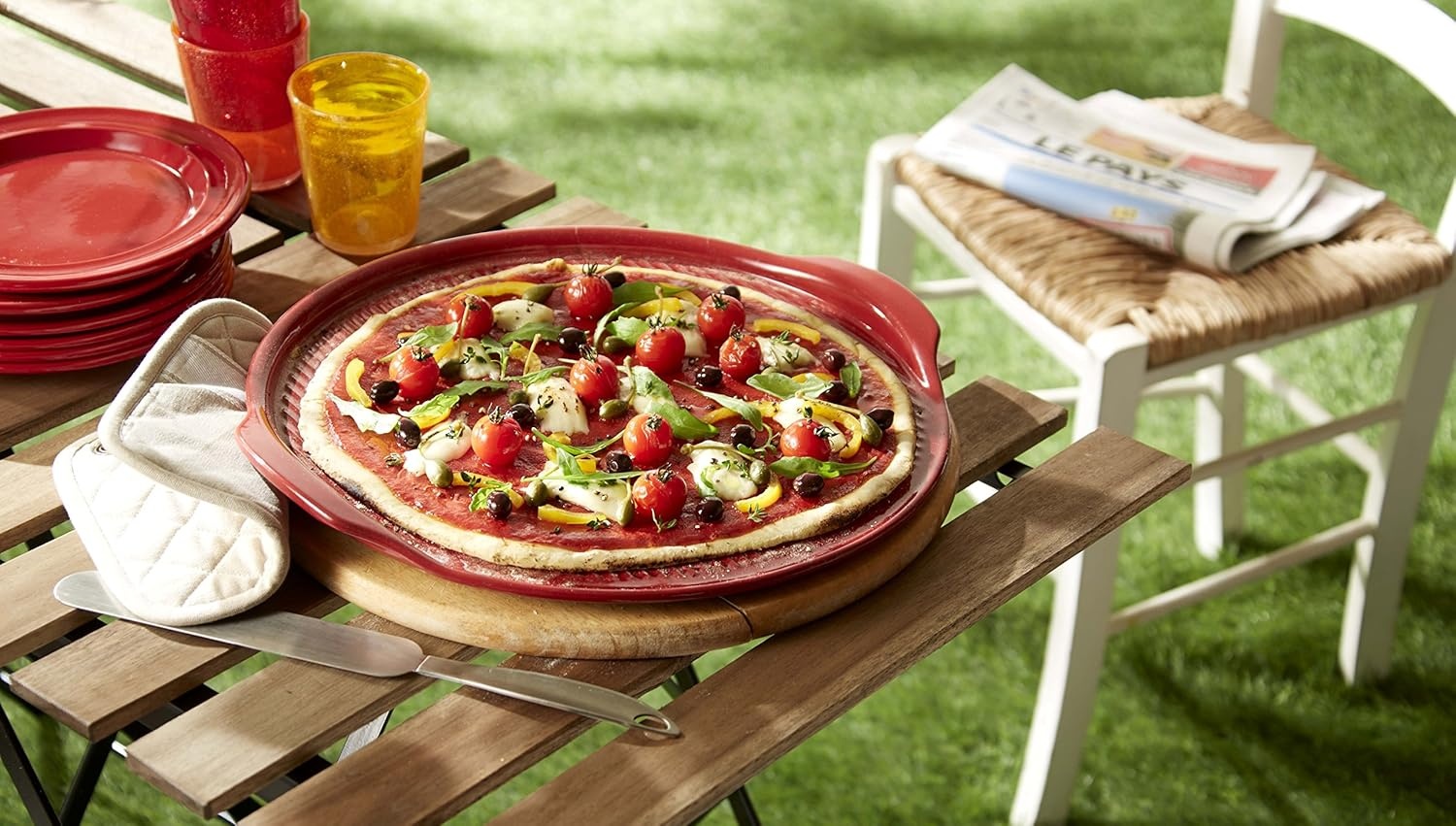 image:imageEmile Henry 14 Large Pizza Stone CharcoalBurgundy