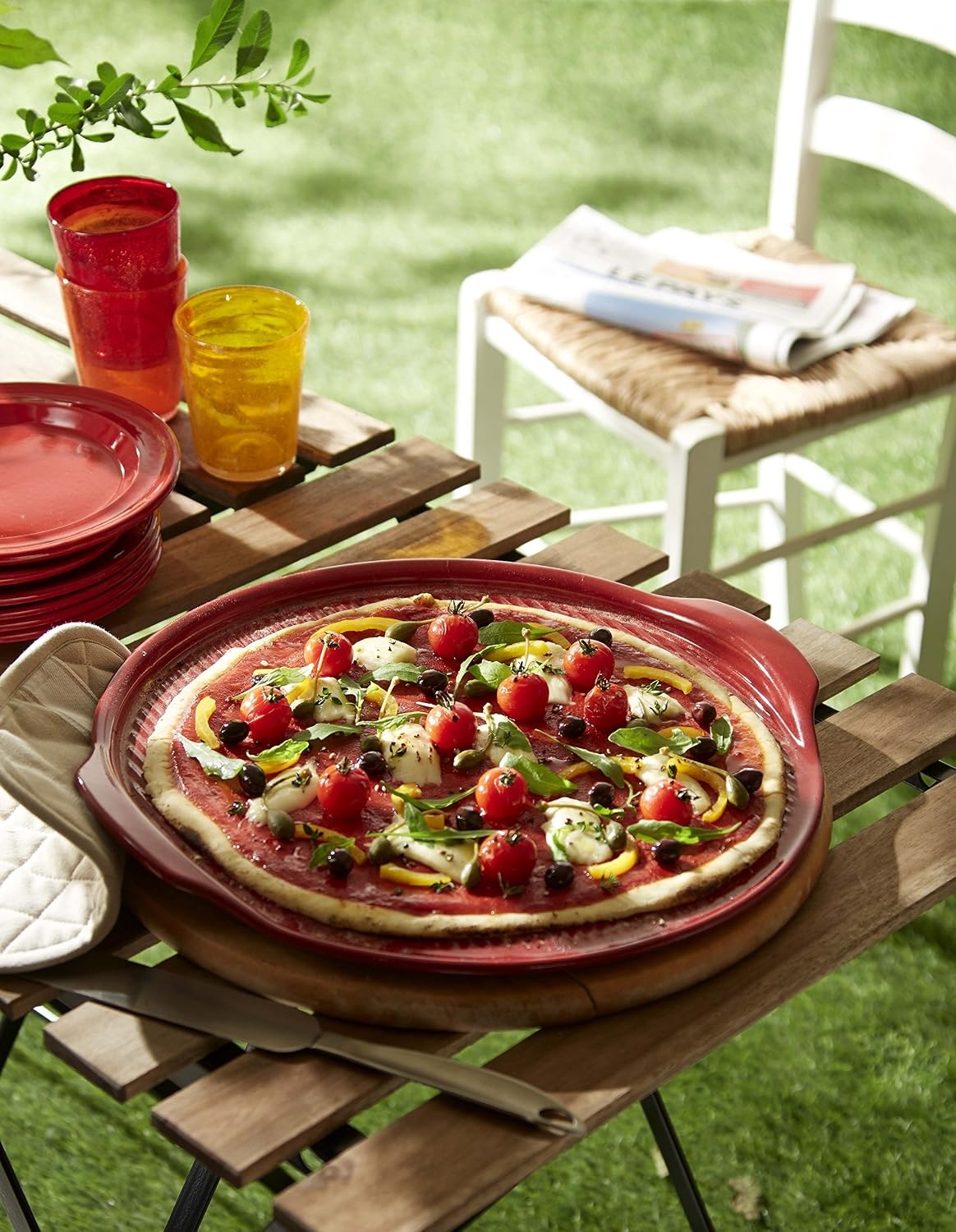 image:imageEmile Henry 14 Large Pizza Stone CharcoalBurgundy
