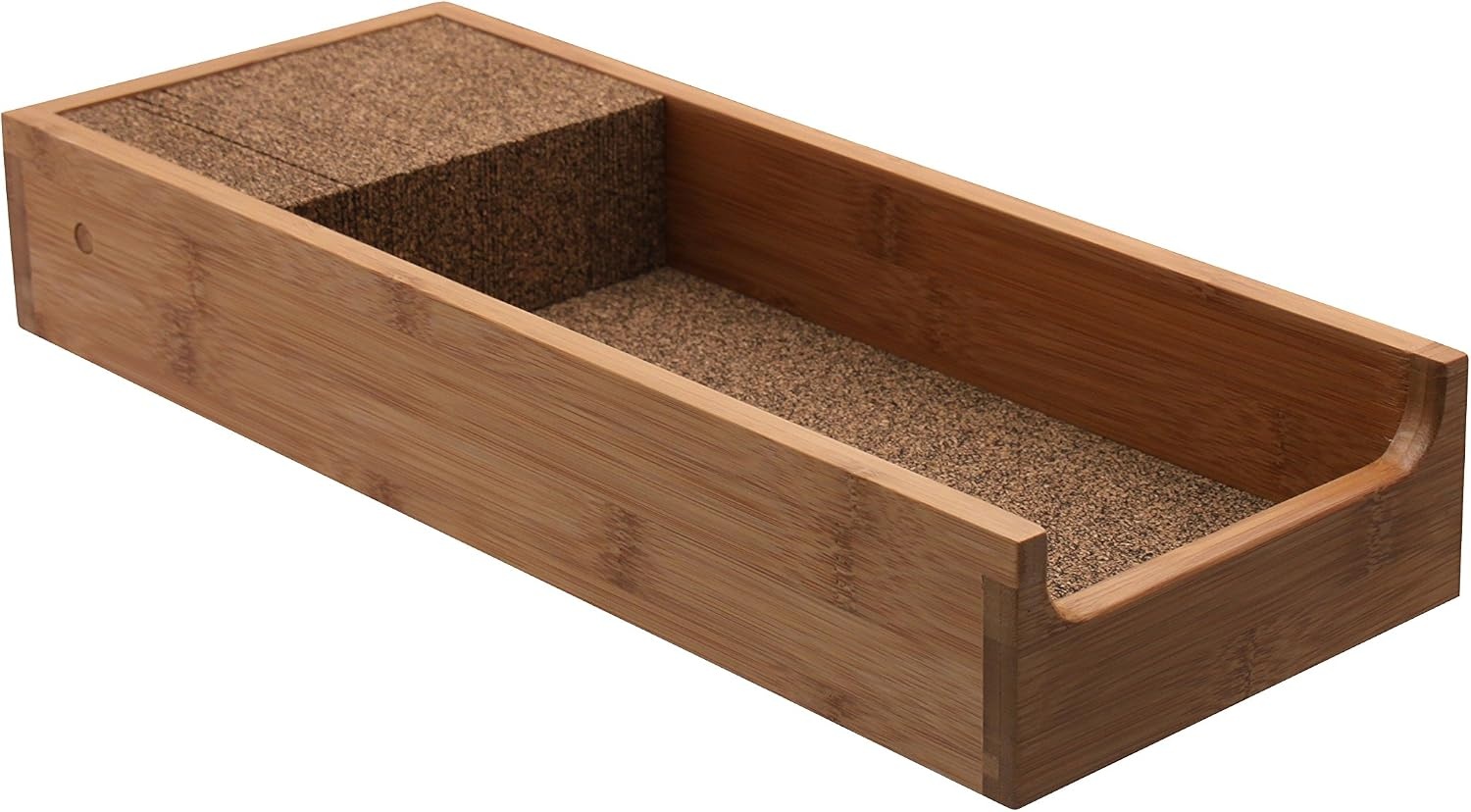 image:imageKNIFEdock Bamboo Knife Organizer for Kitchen Drawers 15 InDrawer Knife Block with Cork Composite SpaceSaving Safe Storage for Your KnivesBamboo