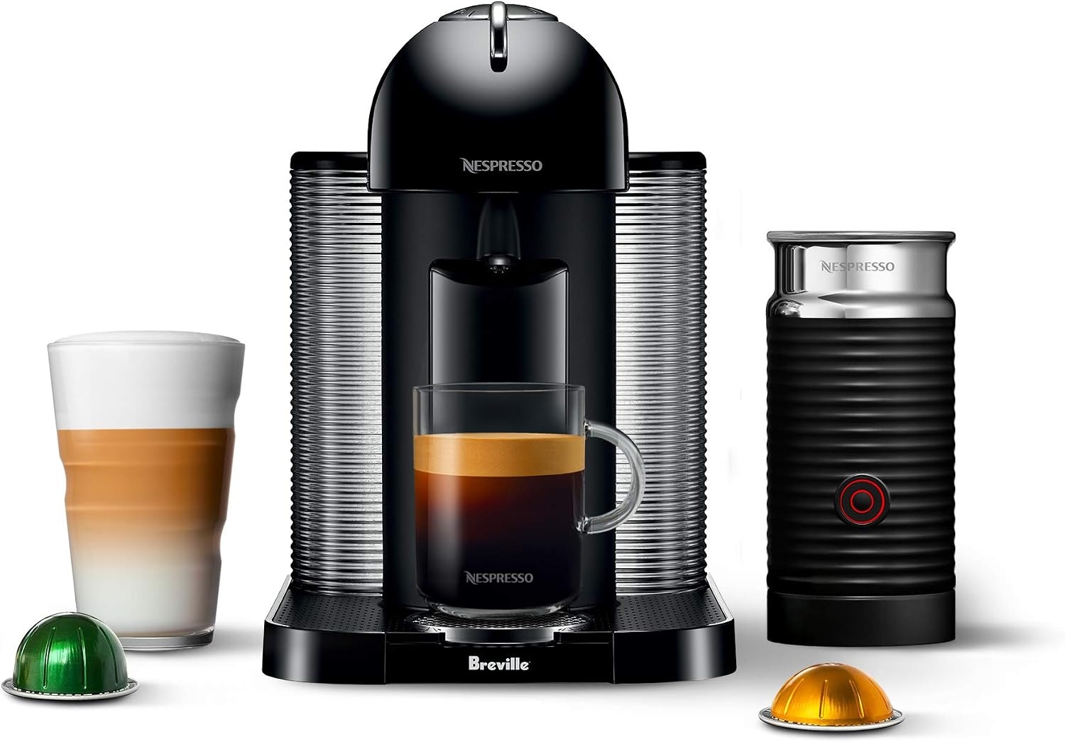 image:imageNespresso Vertuo Coffee and Espresso Maker by Breville Chrome with Aeroccino Milk FrotherBlack