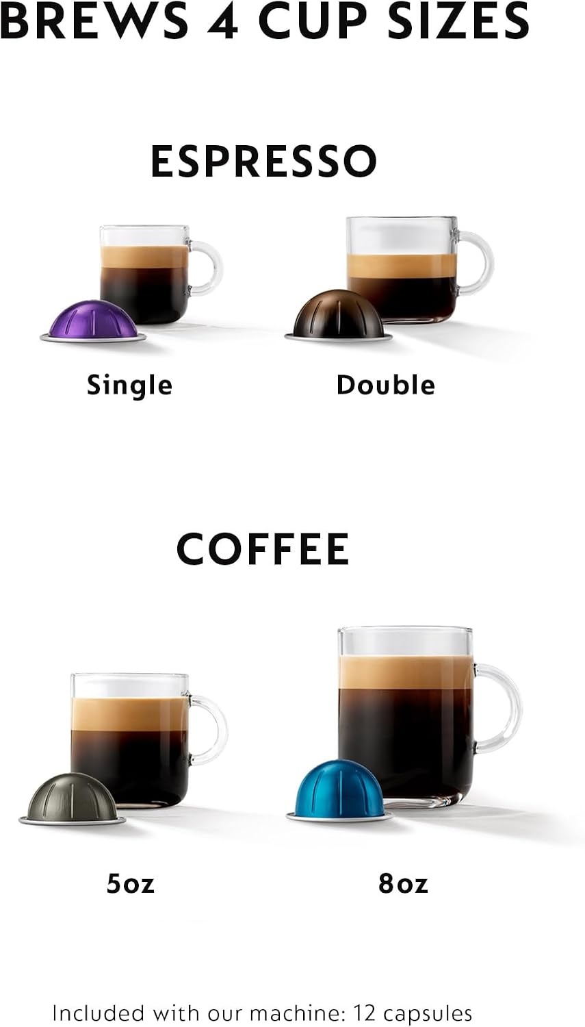image:imageNespresso Vertuo Coffee and Espresso Maker by Breville Chrome with Aeroccino Milk FrotherChrome