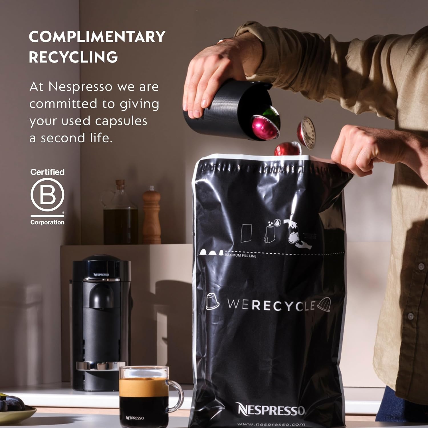 image:imageNespresso Vertuo Coffee and Espresso Maker by Breville Chrome with Aeroccino Milk FrotherChrome