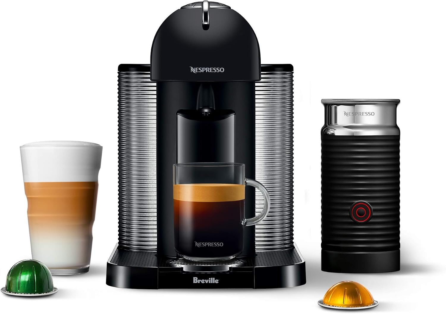 image:imageNespresso Vertuo Coffee and Espresso Maker by Breville Chrome with Aeroccino Milk FrotherMatte Black