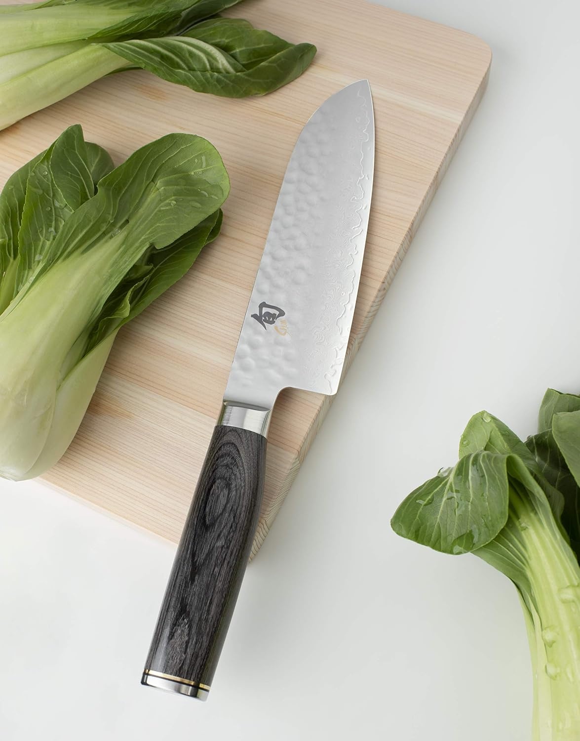 image:imageShun Premier Blonde 7 Santoku Knife Handcrafted and HandSharpened Japanese All Purpose Knife VGMAX Core Damascus Stainless Steel Cladding Pakkawood HandleGray