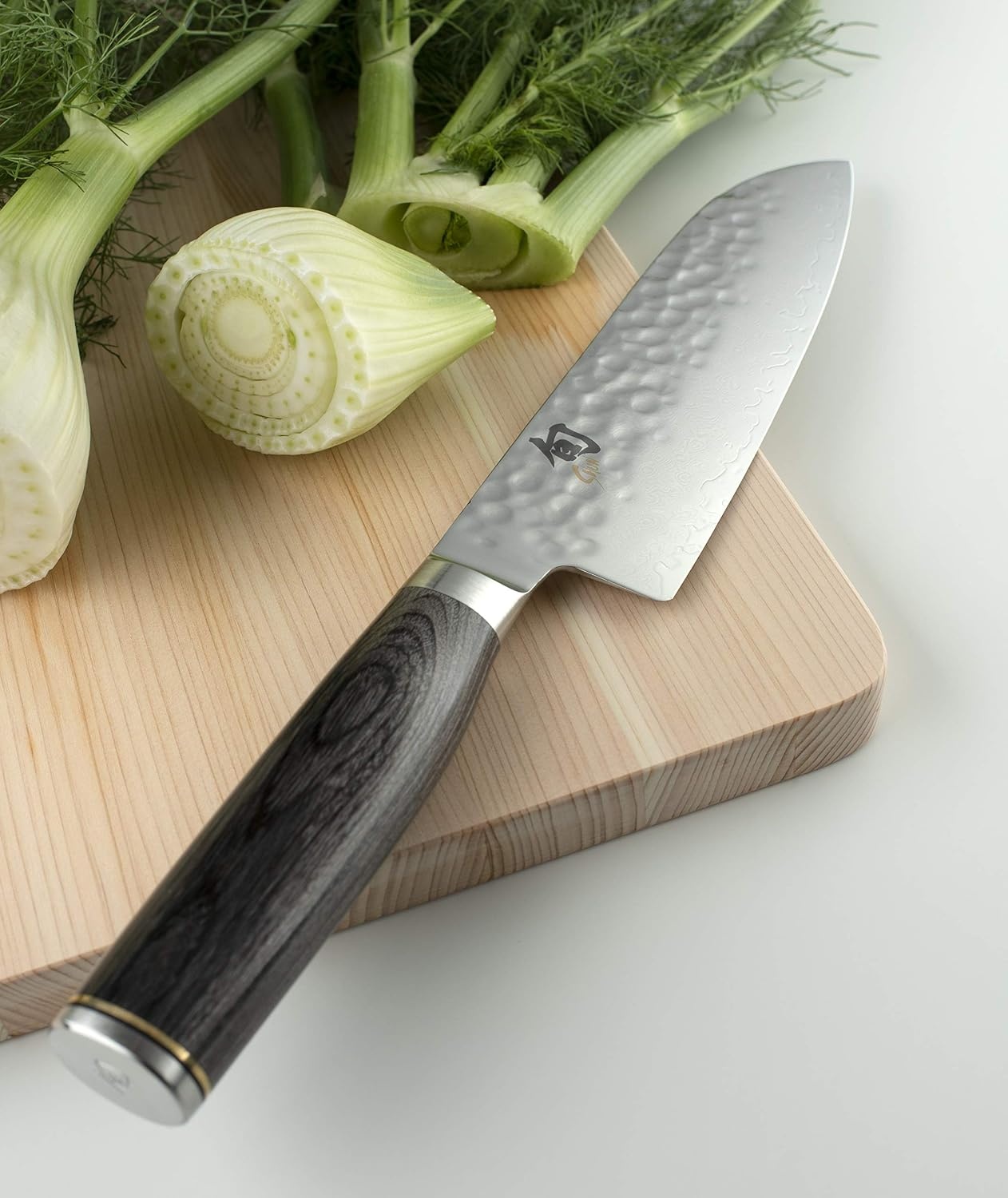 image:imageShun Premier Blonde 7 Santoku Knife Handcrafted and HandSharpened Japanese All Purpose Knife VGMAX Core Damascus Stainless Steel Cladding Pakkawood HandleGray