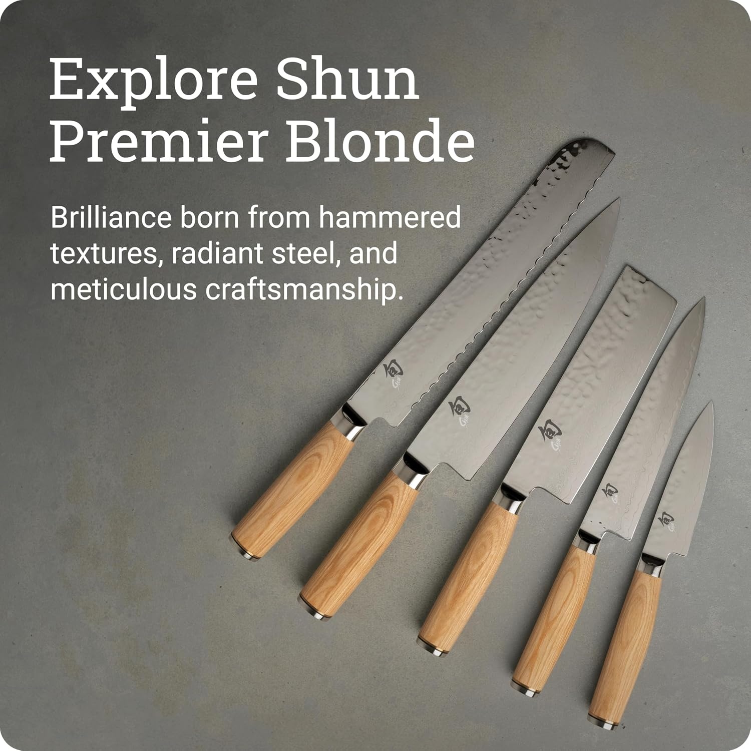 image:imageShun Premier Blonde 8 Chefs Knife Handcrafted Japanese Kitchen Knife VGMAX Core Damascus Stainless Steel Cladding Pakkawood HandleBlonde