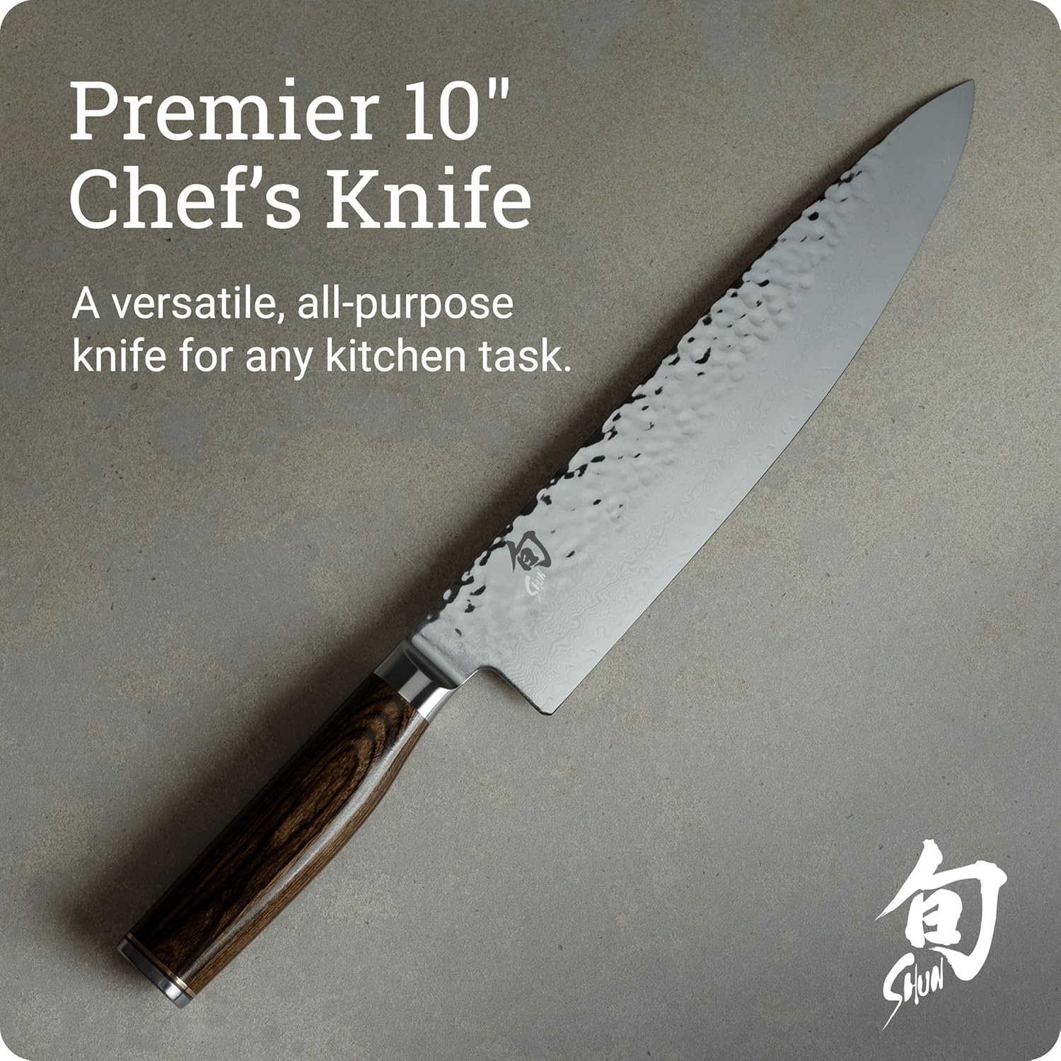 image:imageShun Premier Blonde 8 Chefs Knife Handcrafted Japanese Kitchen Knife VGMAX Core Damascus Stainless Steel Cladding Pakkawood HandleBrown