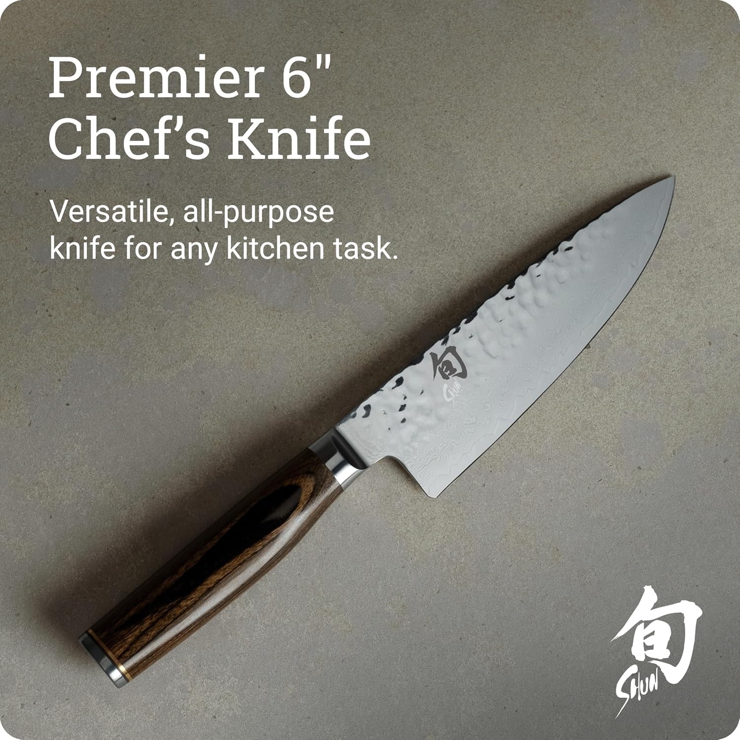image:imageShun Premier Blonde 8 Chefs Knife Handcrafted Japanese Kitchen Knife VGMAX Core Damascus Stainless Steel Cladding Pakkawood HandleBrown