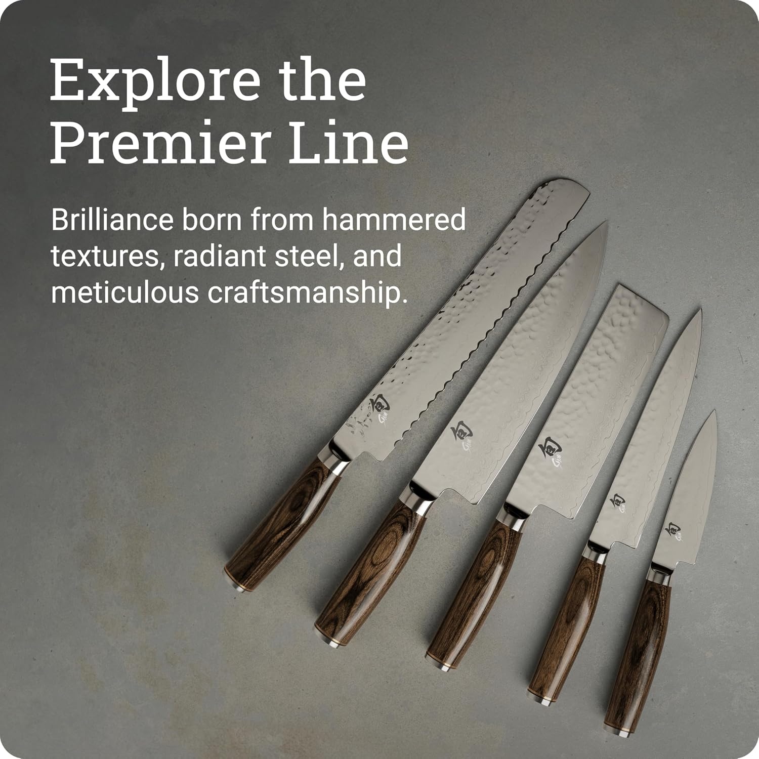 image:imageShun Premier Blonde 8 Chefs Knife Handcrafted Japanese Kitchen Knife VGMAX Core Damascus Stainless Steel Cladding Pakkawood HandleBrown