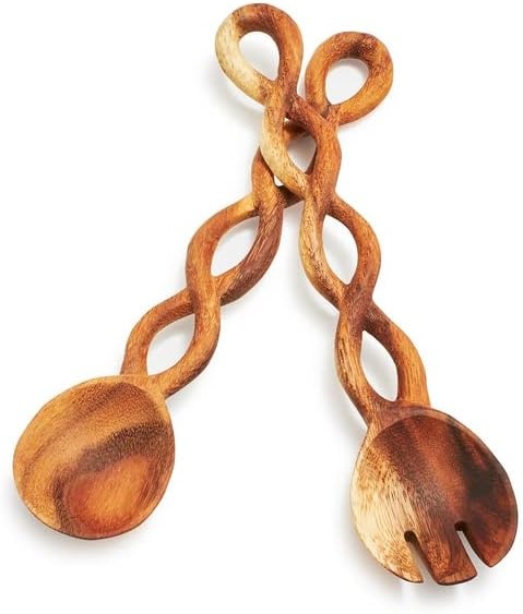image:imageSur La Table Acacia Twist Servers Set of 2 Tan