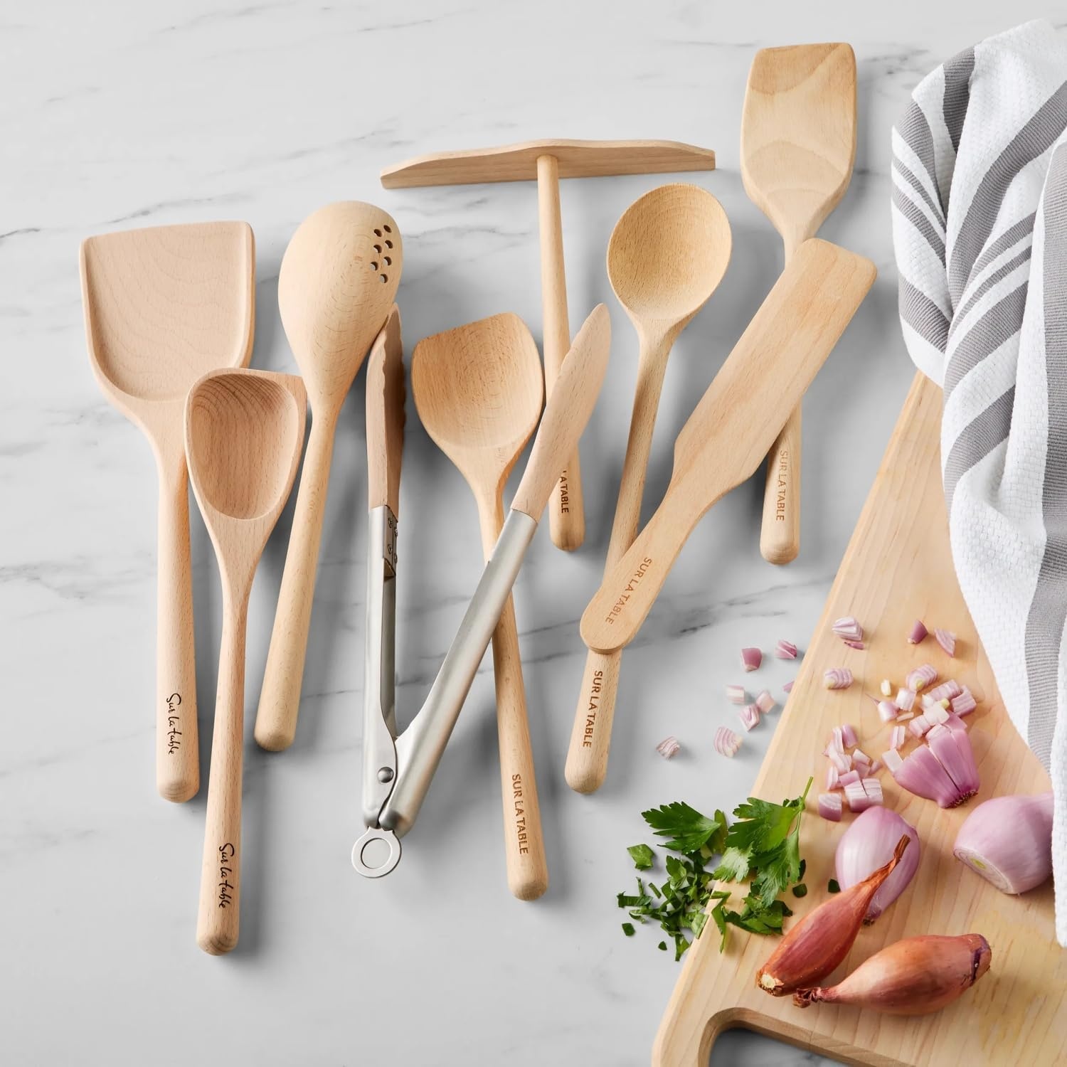 image:imageSur La Table Beechwood Cooking Spoon 14 in German Beechwood Spoon for Stirring Folding and Serving Across All Cookware 14 inTan