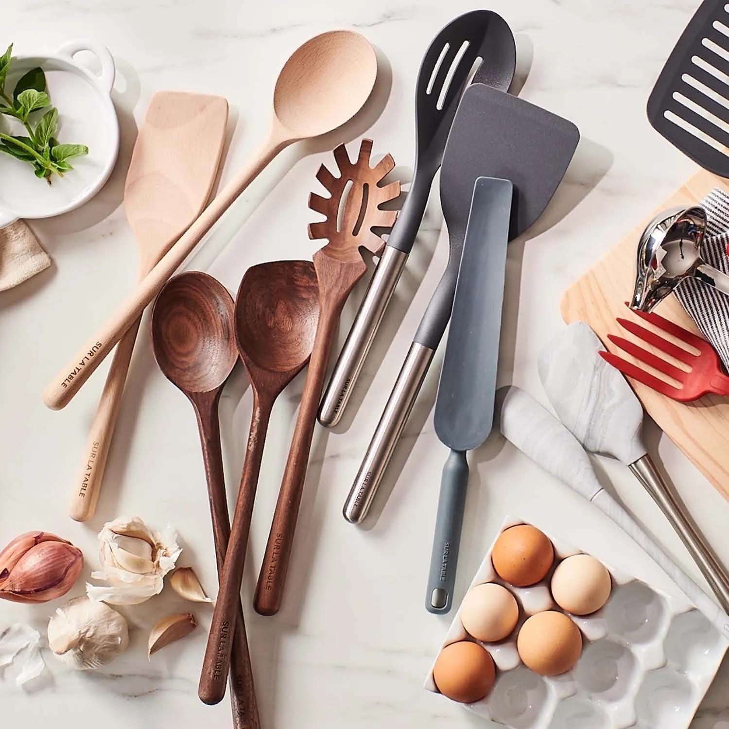 image:imageSur La Table Beechwood Cooking Spoon 14 in German Beechwood Spoon for Stirring Folding and Serving Across All Cookware 14 inTan