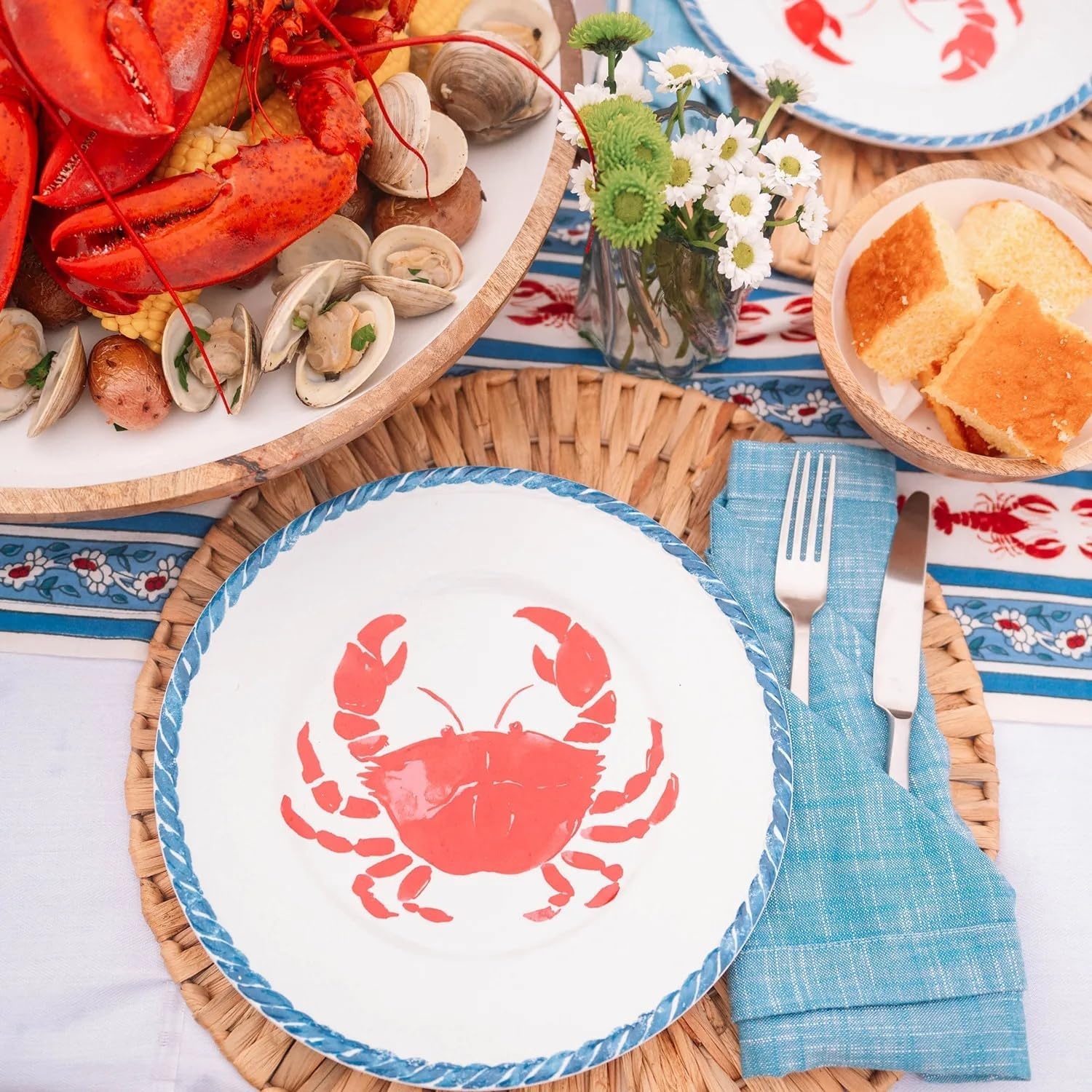 image:imageSur La Table Chambray Napkins Set of 6 IndigoBlue