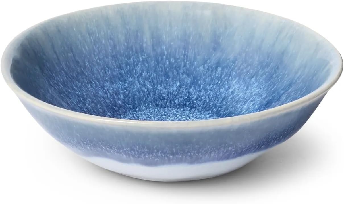 image:imageSur La Table Cloud Stoneware Dinnerware Set 12Piece Handcrafted Ceramic Collection Made in Portugal with Reactive Glaze Organic Design Dishwasher amp Microwave Blue