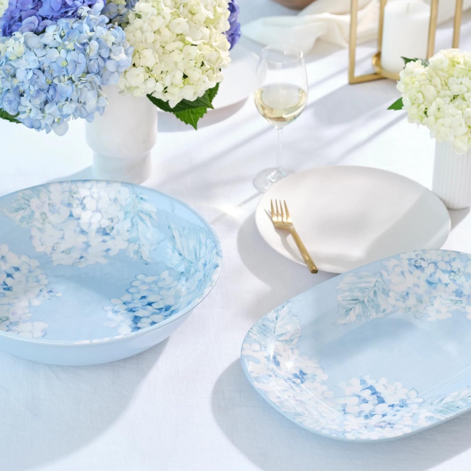 image:imageSur La Table Hydrangea Melamine Serving Bowl Blue