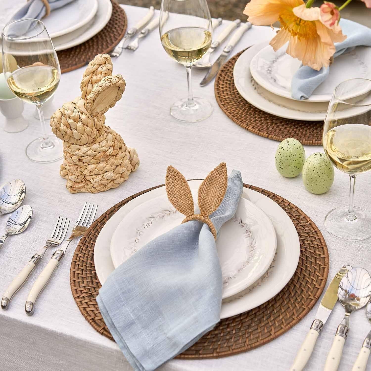 image:imageSur La Table Linen Napkins Set of 4 Indigo Premium Linen Blend Cloth Napkins in Rich Indigo for Dining and Entertaining Set of 4Blue