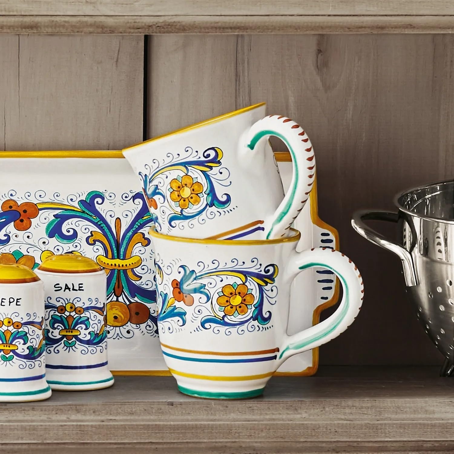 image:imageSur La Table Nova Deruta HandPainted Ceramic Mug 16 oz Colorful Italian Coffee amp Tea Cup RenaissanceInspired Design Made in Italy