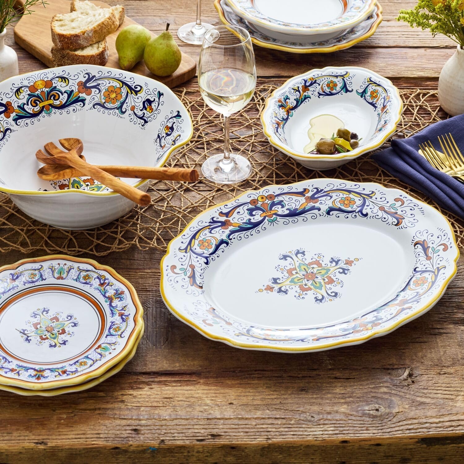 image:imageSur La Table Nova Deruta Handcrafted Dinner Plate 1075 ItalianMade Earthenware HandPainted RenaissanceInspired Design Vibrant Everyday amp Special Occasion Tableware