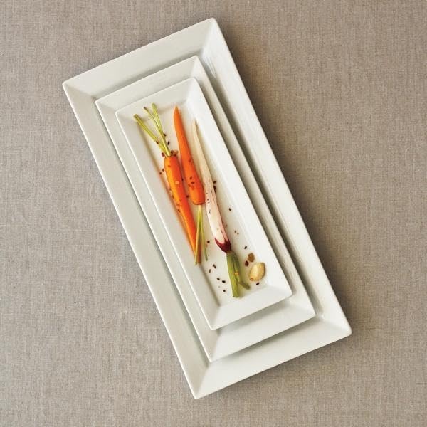 image:imageSur La Table Porcelain Platter Set of 3 Classic White Serving Trays in 15 125 amp 10 Sizes Oven Microwave Freezer amp Dishwasher