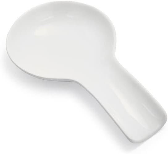 image:imageSur La Table Porcelain Spoon Rest Classic White Porcelain Utensil Rest for Stovetop and Counter Use