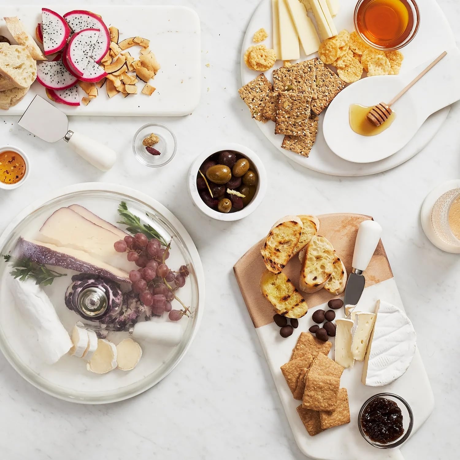 image:imageSur La Table Rectangular Marble and Acacia Wood Serving Board White