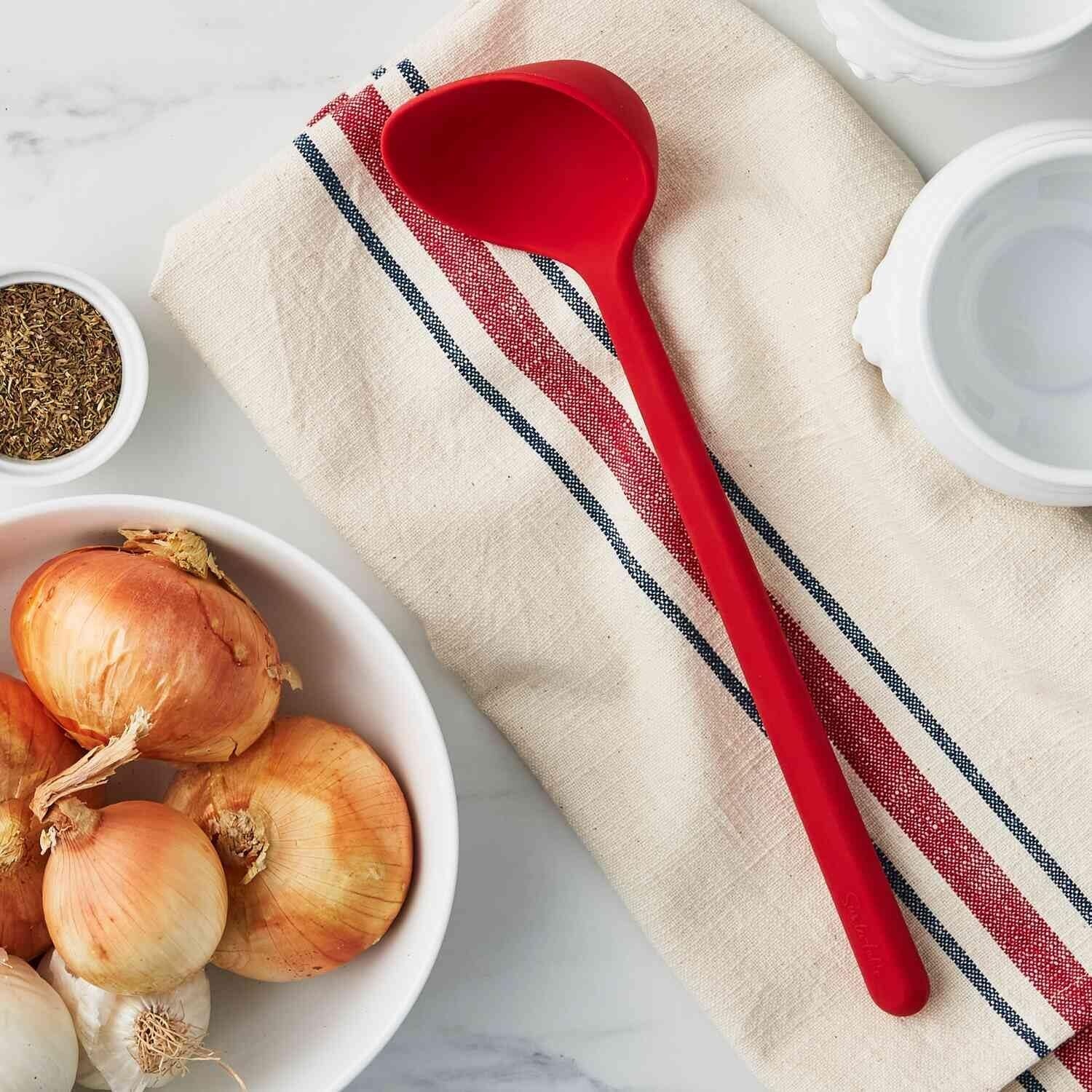 image:imageSur La Table Silicone Ladle Gray HeatResistant Silicone Ladle for Nonstick Soup Sauce and Batter ServingGray