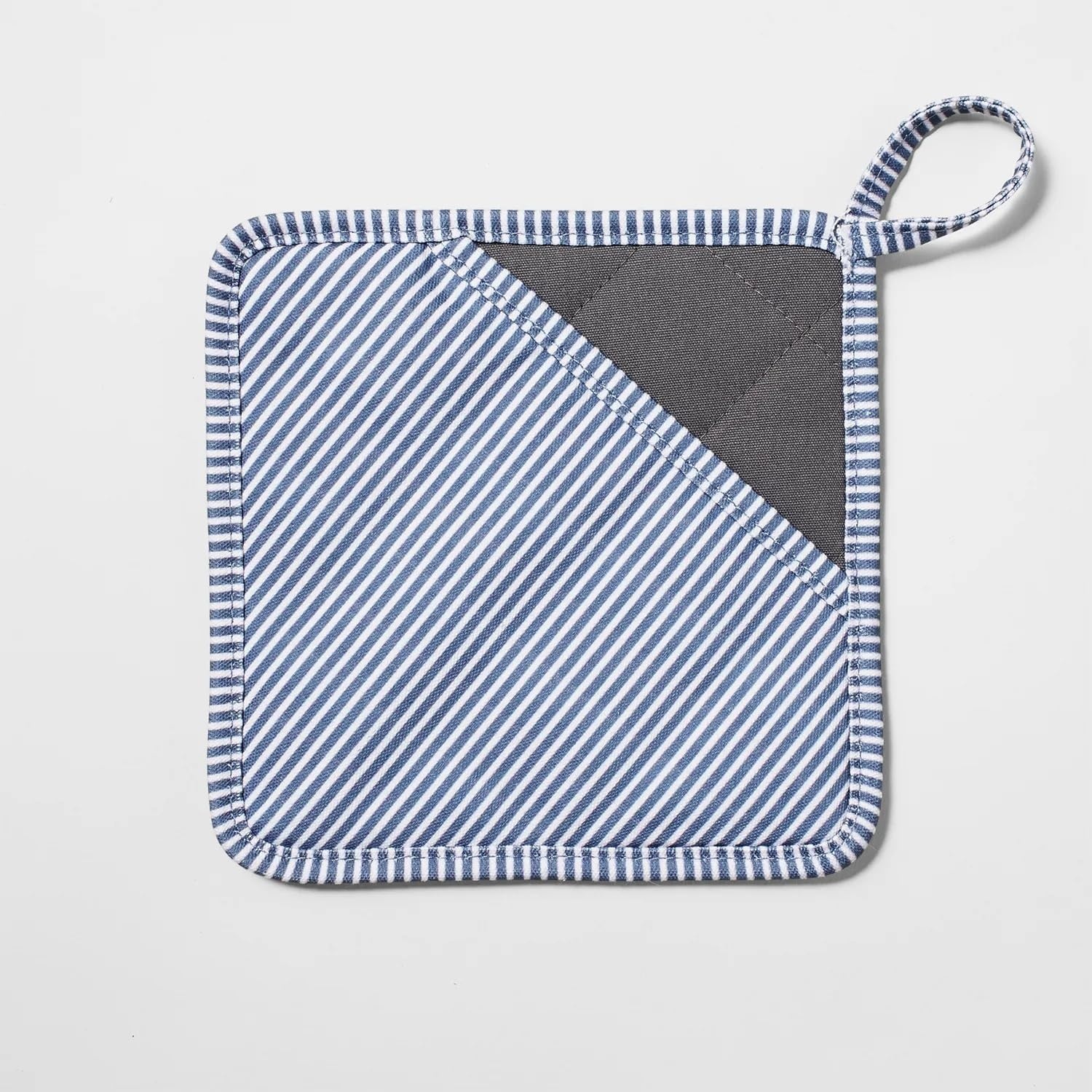 image:imageSur La Table Silicone Striped Pot Holder RedBlue