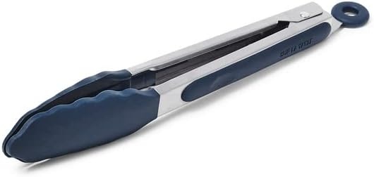 image:imageSur La Table SiliconeTipped Tongs 9 in Gray MidSize Nonstick Tongs for Everyday Stovetop Oven and Serving Tasks 9 inNavy
