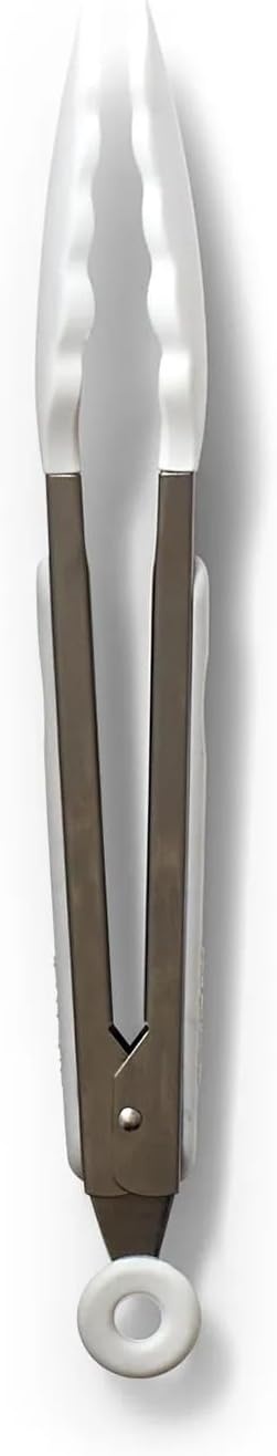 image:imageSur La Table SiliconeTipped Tongs 9 in Gray MidSize Nonstick Tongs for Everyday Stovetop Oven and Serving Tasks 9 inWhite