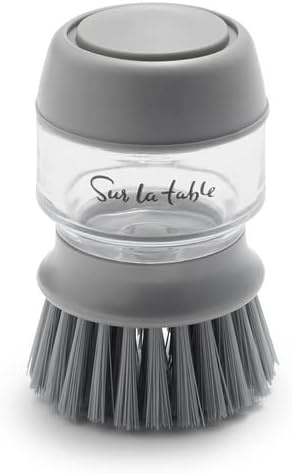 image:imageSur La Table Soap Dispensing Palm Dish Brush Gray