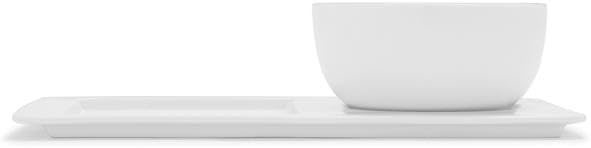 image:imageSur La Table Soup and Sandwich Serving Set Plate Combo 21 oz Soup Bowl and Plate White Microwave and Dishwasher