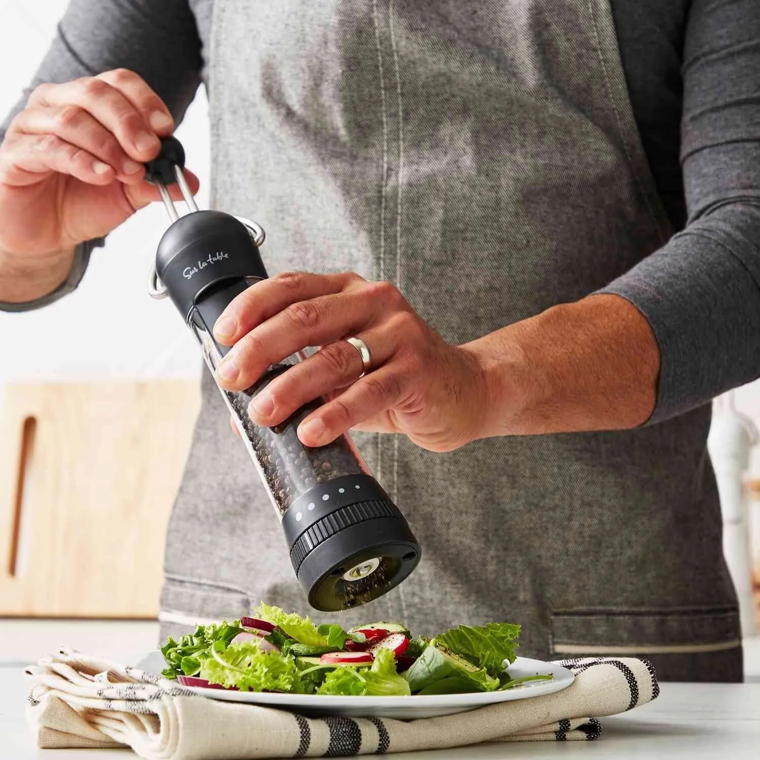 image:imageSur La Table Spice XL Ratchet Mill Grinder with 5 Adjustable Coarse settings 34 cup Capacity BlackBlack