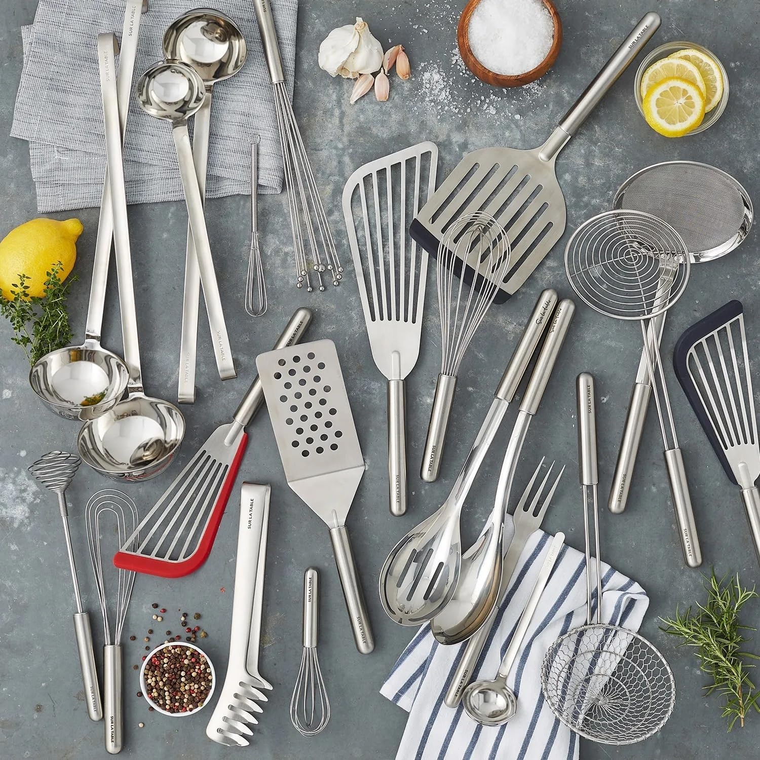 image:imageSur La Table Stainless Steel Slotted Turner Thin Rigid Slotted Blade for Flipping Draining and Serving on All Cooktops