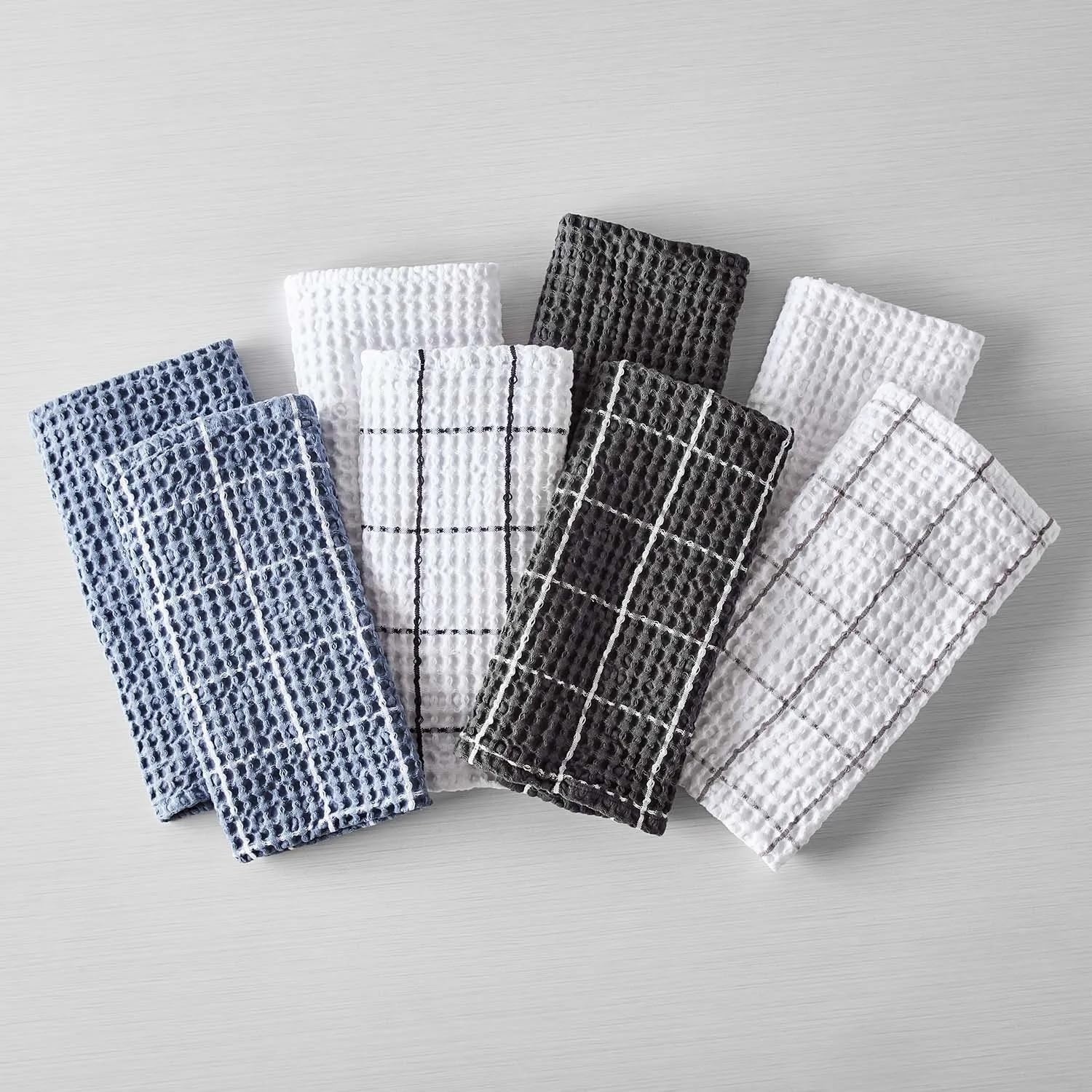 image:imageSur La Table Washed Waffle Kitchen Towels Set of 2 Dove GreyDove Grey