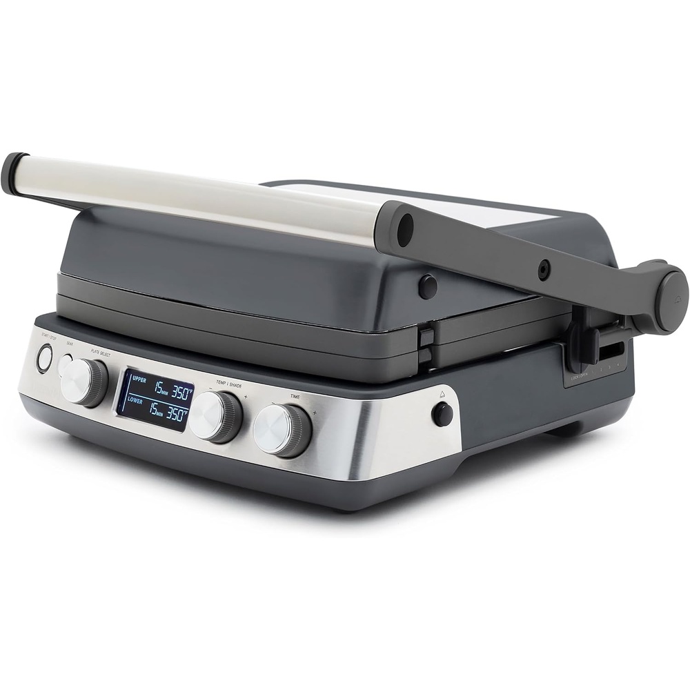 image:imageGreenPan Elite 7in1 MultiFunction Contact Grill amp Griddle Healthy Ceramic Nonstick Reversible Plates Adjustable Shade amp Shear Closed PressOpen Flat Surface PFASFree Cream WhiteGraphite