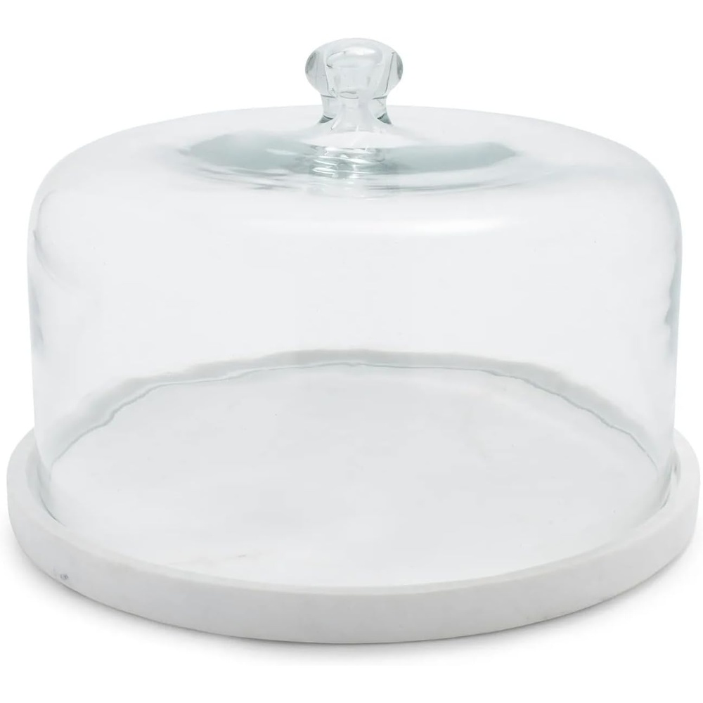 image:imageSur La Table 115 Glass Cloche with White Marble Base Elegant Cake Pie amp Hors dOeuvres Server Doubles as Party Serving Board