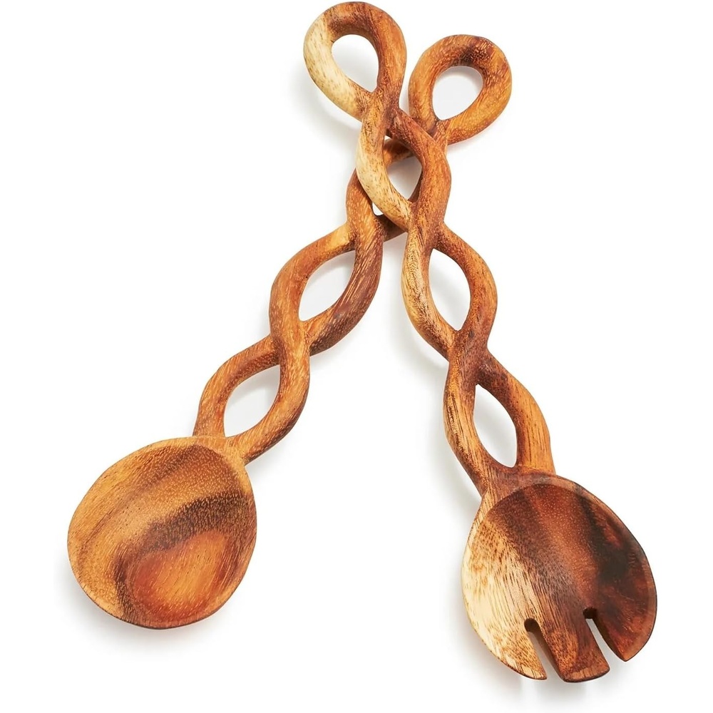image:imageSur La Table Acacia Twist Servers Set of 2 Tan