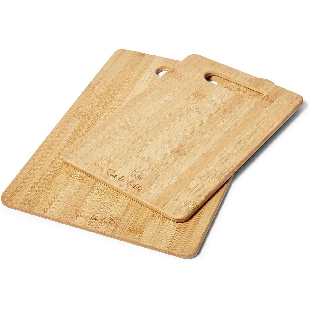 image:imageSur La Table Bamboo Cutting Board Set 2Piece Chopping Boards with Handles for Daily Prep amp Serving