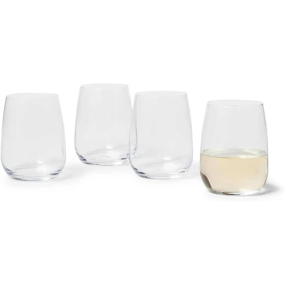image:imageSur La Table Bistro Stemless Wine Glasses Set of 4 CrystalClear Stemless Wine Glasses for Everyday Dining and Casual Entertaining Set of 4