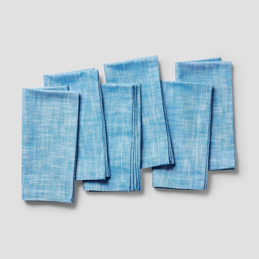 image:imageSur La Table Chambray Napkins Set of 6 IndigoBlue