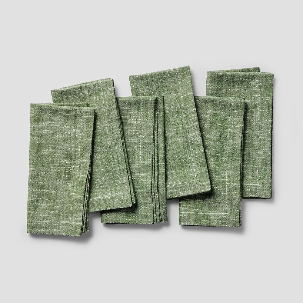 image:imageSur La Table Chambray Napkins Set of 6 IndigoGreen