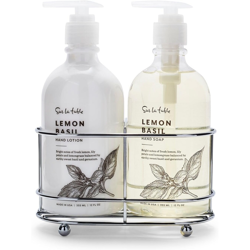 image:imageSur La Table Hand Soap amp Lotion Caddy Set 12 oz Lemon Basil