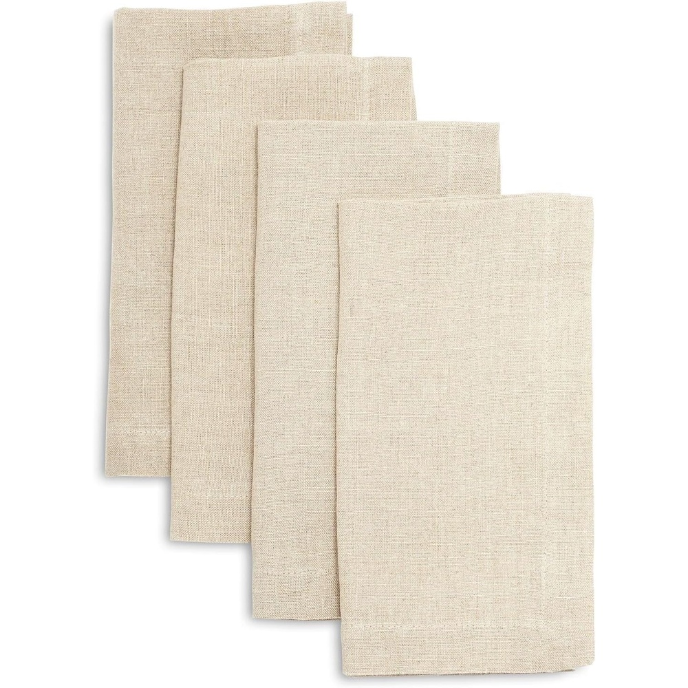 image:imageSur La Table Linen Napkins Set of 4 Indigo Premium Linen Blend Cloth Napkins in Rich Indigo for Dining and Entertaining Set of 4Charcoal