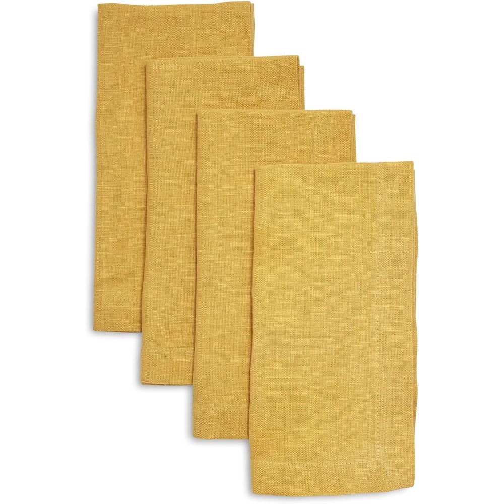 image:imageSur La Table Linen Napkins Set of 4 Indigo Premium Linen Blend Cloth Napkins in Rich Indigo for Dining and Entertaining Set of 4Exclusive Color Honey