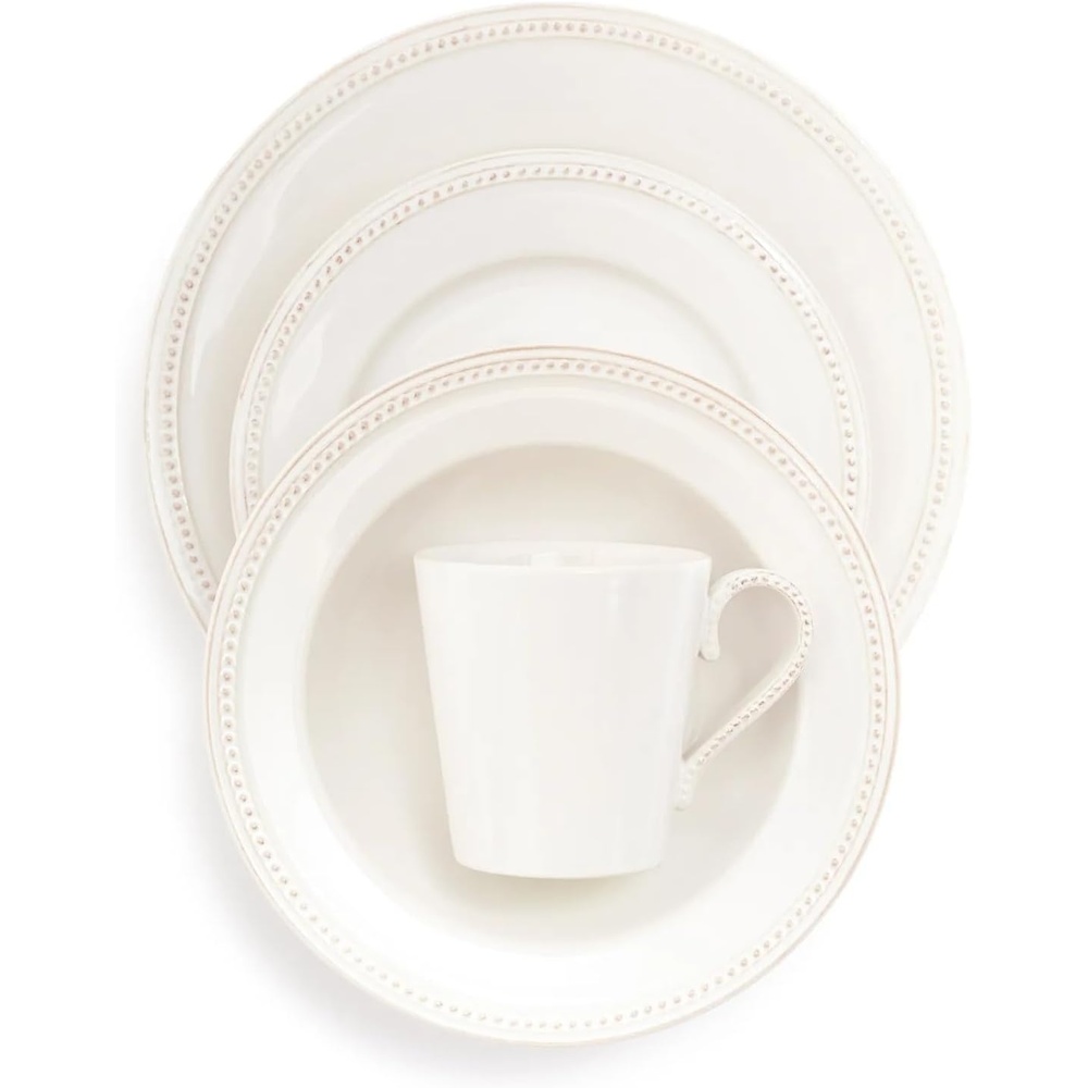 image:imageSur La Table Pearl Stoneware 16Piece Dinnerware Set White